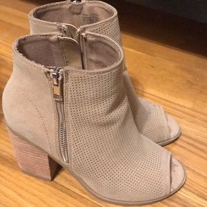 Call It Spring Nude block heel wedges